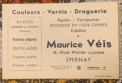 Ancienne carte visite - ancienne, de