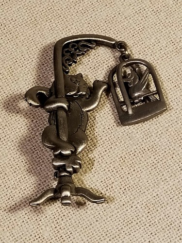 Broche vintage métal - vintage, gris