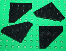 4 x Lego Star Wars Black Wedge Plate 4x4 Cut Corner 30503 set 75313 8017 75291