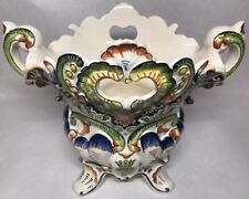 Rare Vase Cache-pot Jardinière Décor Rouen Signé Mont Saint Michel 1831