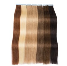 10-20-30-40 BANDES EXTENSIONS CHEVEUX NATURELS TAPE ADHÉSIVES REMY 49CM-60CM 48H