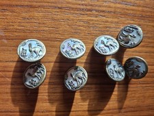 8 Boutons Anciens Nacre Metal