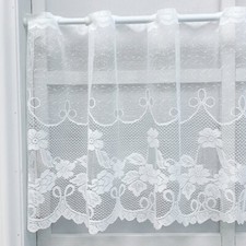 Rideau À Fleurs En Dentelle Tulle Blanc Gaze Fenêtre Café Décoration De /