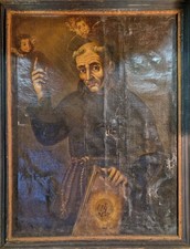 Beau Ancien Tableau Peinture