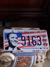 Plaque  d’immatriculation  ILLINOS 9163 PRESiDENT BARACK. OBAMA Land of LINCOLN