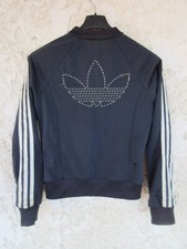 Veste ADIDAS TREFOIL rétro vintage jacket noir or gold doré sport femme 36