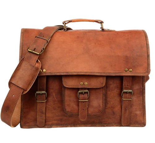 Sac besace cartable cuir - sac, en