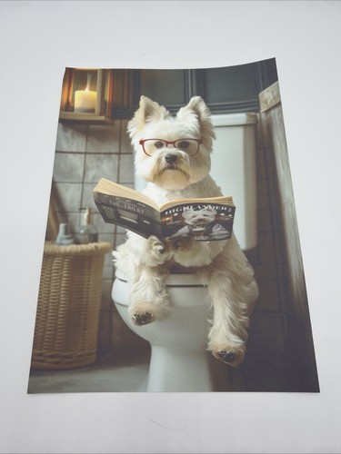 Affiche chien westie drôle - westie, wc