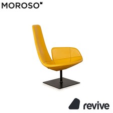 Moroso Fjord Fauteuil En Cuir Jaune Avec Fonction Pivotante
