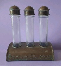 Rare Distributeur 1930 Gel Douche Shampoing Lait Corporel Support Cuivre,Bouchon