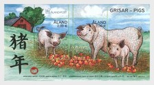 aland  2018 2019 Chinese china year PIG Zodiac cochon Schweine Cerdos Maiali ms2
