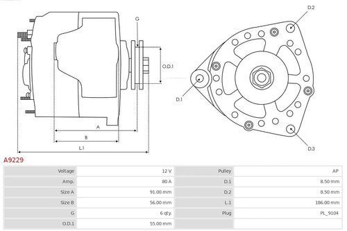 Alternateur a9229 pour - alternateur,