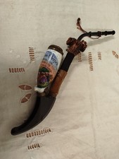 Pipe Bavaroise Ancienne Porcelaine Bakélite Bois De Chevreuil Décor Peint Fille 