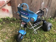 Ancien Tricycle Moto Trike Jouet Métal Bleu & Blanc Années 70 Vintage #A725