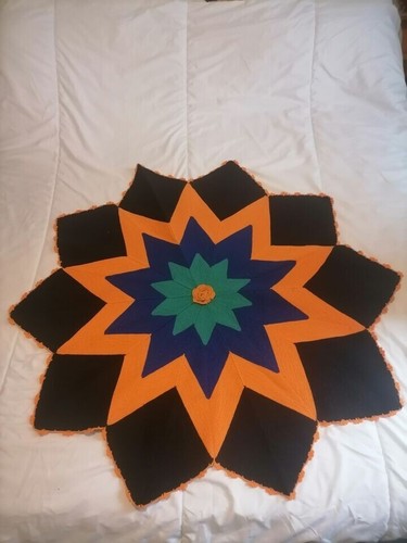 Crochet laine dessus de lit - laine,