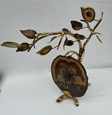 1970 Horloge Éclairante feuilles Agate Par FAURE / FERNANDEZ / DUVAL BRASSEUR