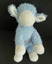 *. DOUDOU PELUCHE AVENE PEDIATRIL MOUTON BLEU SPIRALE BLANC TRES BON ETAT