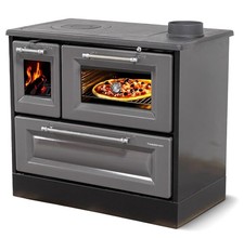 Poêle avec compartiment de cuisson et plaque de cuisson poêle à bois 8 kW...