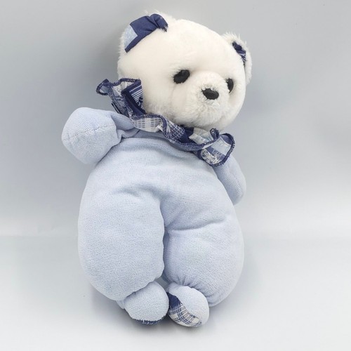 Ancien doudou ours bleu - , col