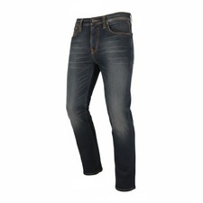 Nudie Jeans Thin Finn Hommes W32/L32 Gris Authentique Éclair Délavé Foncé Logo