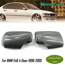 Paire Cache Coque de Retroviseur Carbon Fiber Look Pour BMW E46 4Dr 1998-2005 MS