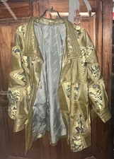 veste yves saint laurent en cuir patchwork kaki