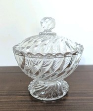 Drageoir Bonbonnière Baccarat Modèle Bambou Torsadé Coupe Cristal 