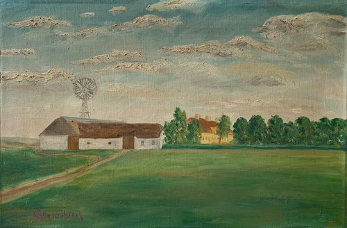 Tableau huile paysage - paysage, avec