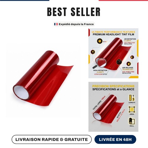 Film teinté rouge pour - , phares