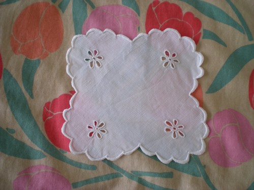 Napperon coton blanc ancien - blanc,