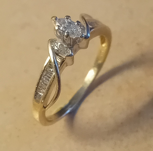 Bague jaune blanc 14k - bague, or
