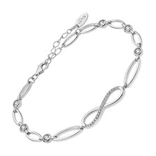 Lotus argent zircon - argent, bracelet