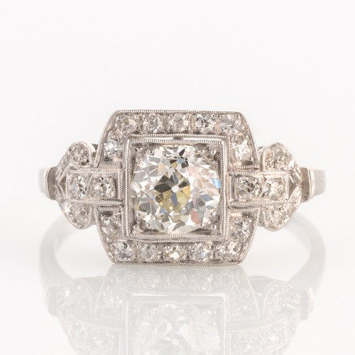 Art deco ladies ring - art, (750