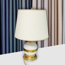 Lampe céramique-laiton blanc