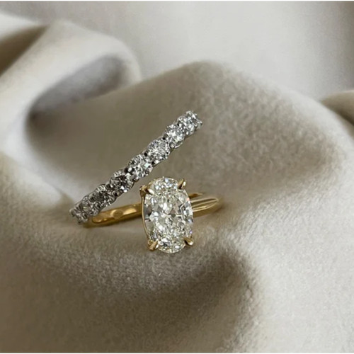 Bague diamant taille ovale - , 2