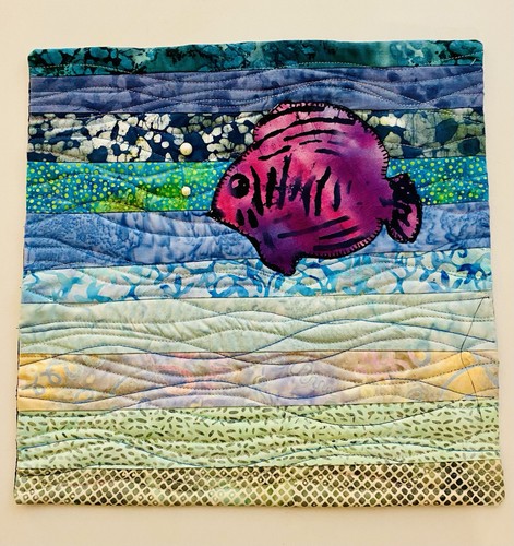 Handmade art quilt beach - handmade, quilt-beach-ocean