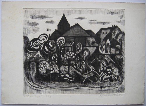 Tourte suzanne gravure signée - gravure,