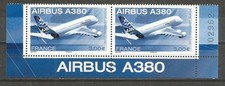 France - Timbres Neufs Luxe Avion - Airbus A380 (2 ex Bas de Feuille numérotée)