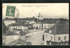 CPA Chenay-le-Chatel, Le Bourg et le Chateau 1909 