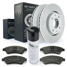 Disques de Frein 266mm + Plaquettes Avant + Nettoyant pour Citroen Peugeot