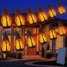 Guirlande Solaire Extérieur 12,6m avec Effet Flammes LED – IP65 - BatdTech