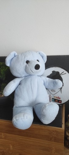 Peluche doudou ours bleu ajena - peluche,