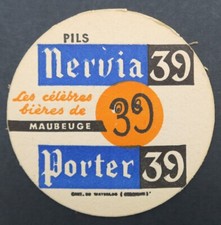 Sous-bock BIÈRE PILS NERVIA PORTER 39 MAUBEUGE beermat coaster 17