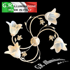 Plafonnier classique ivoire or