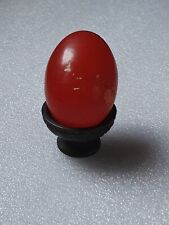 lot de 2 oeufs vert et rouge en pierre polie