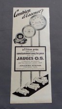 PUB PUBLICITE ANCIENNE ADVERT CLIPPING 191017 JAUGES O.S. ATELIERS SEIGNOL PARIS