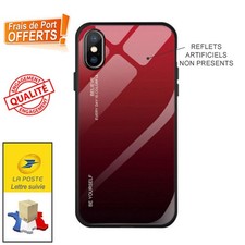 ♥ COQUE APPLE iPHONE 7 / 8 - ROUGE - EN VERRE TREMPÉ ANTICHOC - NEUVE