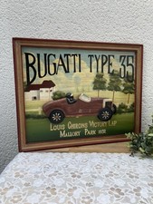 Tableau Décoratif en Bois – Bugatti Type 35 – Style Vintage