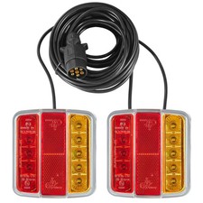 Kit Feux Remorque Led Magnétique Feu Arrière Remorque Aimanté Etanche 12V Écl...