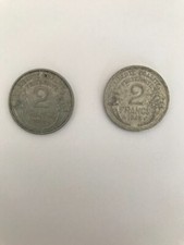 piece de monnaie  ancienne  2 pieces  de 2 francs type morlon1948et 1958